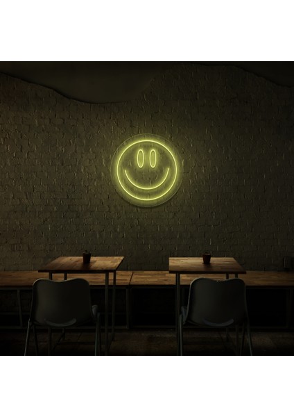 Smile Gülücük Gülümse Neon LED Duvar Yazısı Dekoratif Duvar Aydinlatmasi Gece Lambası