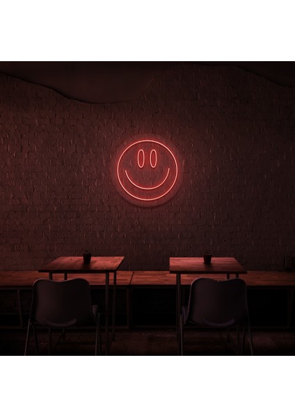 Smile Gülücük Gülümse Neon LED Duvar Yazısı Dekoratif Duvar Aydinlatmasi Gece Lambası