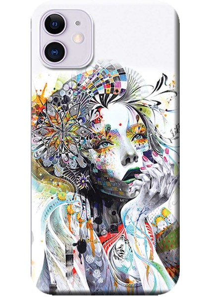 Apple iPhone 11 Kılıf Renkli Floral Desenli Baskılı Esnek TPU Silikon