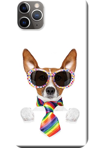 Apple iPhone 11 Pro Kılıf Renkli Kravatlı Köpek Baskılı Esnek TPU Silikon