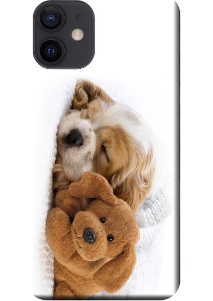 Apple iPhone 12 Kılıf Uyuyan Köpek Oyuncak Baskılı Esnek TPU Silikon