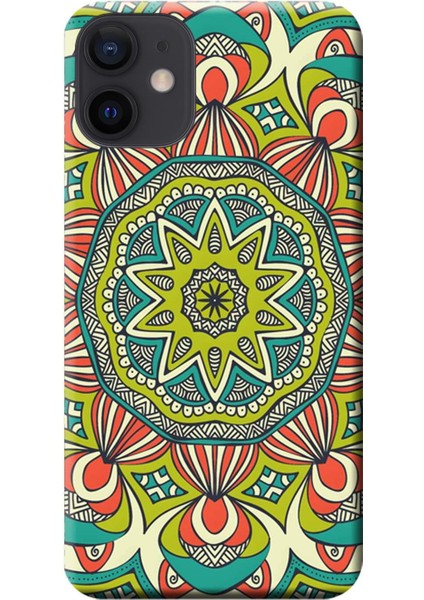 Apple iPhone 12 Kılıf Dekoratif Geometrik Vektörel Baskılı Esnek TPU Silikon