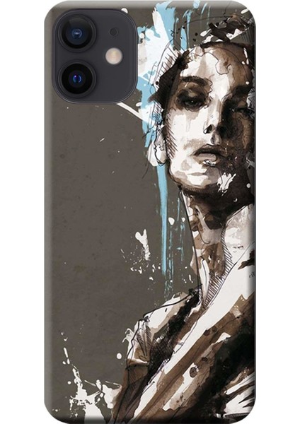 Apple iPhone 12 Mini Kılıf Women Watercolor Baskılı Esnek TPU Silikon