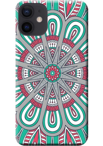 Apple iPhone 12 Mini Kılıf Dekoratif Geometrik Vektörel Baskılı Esnek TPU Silikon