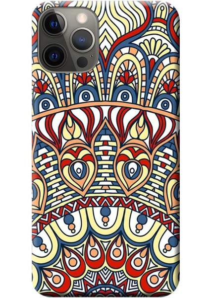 Apple iPhone 12 Pro Max Kılıf Dekoratif Geometrik Vektörel Baskılı Esnek TPU Silikon