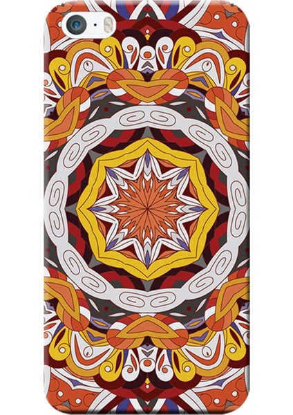 Apple iPhone 5/5S Kılıf Dekoratif Geometrik Vektörel Baskılı Esnek TPU Silikon