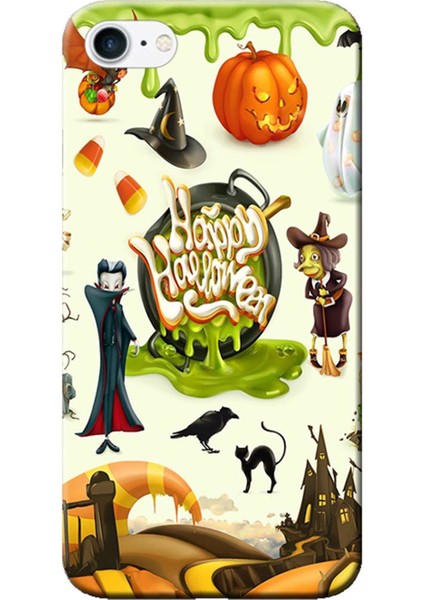 Apple iPhone 6 Plus Kılıf Happy Hallowen Baskılı Esnek TPU Silikon
