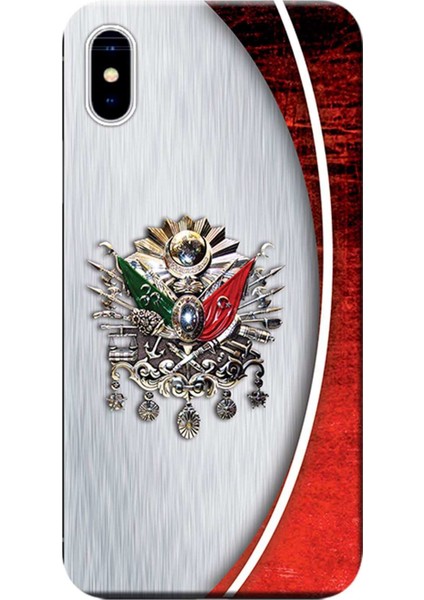 Apple iPhone XS Max Kılıf Osmanlı Tuğra Tasarım Baskılı Esnek TPU Silikon