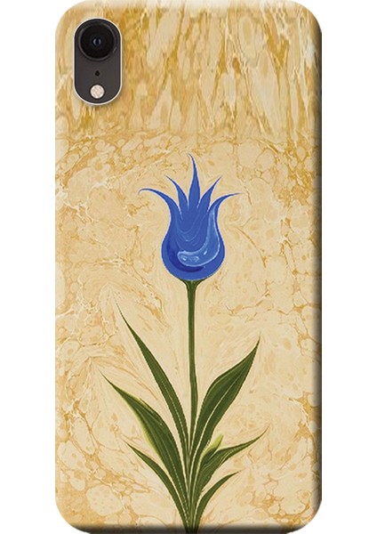 Apple iPhone XR Kılıf Lale Ebrusu Baskılı Esnek TPU Silikon
