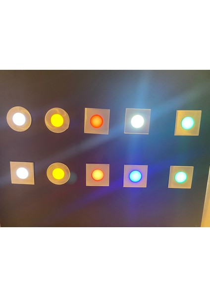 220V 0.5 Watt Kare Kırmızı Mini LED Spot