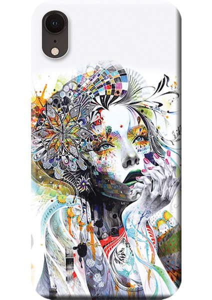 Apple iPhone XR Kılıf Renkli Floral Desenli Baskılı Esnek TPU Silikon