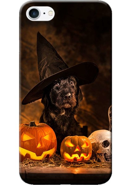 Apple iPhone 6 Plus Kılıf Bal Kabağı Köpek Hallowen Baskılı Esnek TPU Silikon