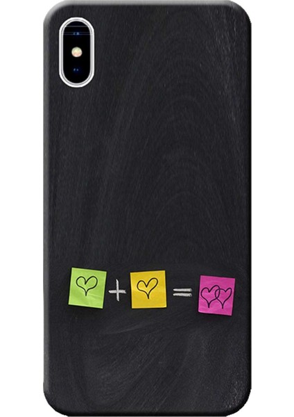 Apple iPhone XS Max Kılıf Kalp Matematiği Baskılı Esnek TPU Silikon