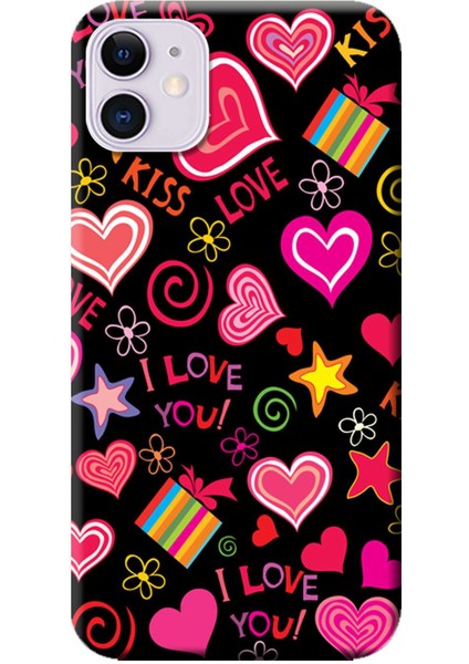 Apple iPhone 11 Kılıf Kıss Love Baskılı Esnek TPU Silikon