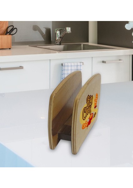 Kişiye Özel Big Chef Tasarımlı Lüks Ahşap Peçetelik-2