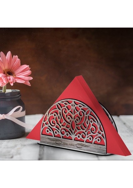 Kişiye Özel Ahşap Peçetelik - Model 5-7