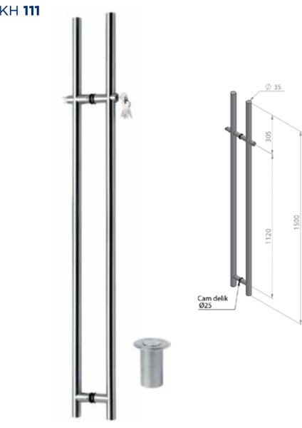 Cam Kapı Kilitli Kol Kh 111