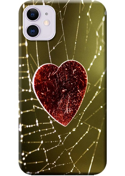 Apple iPhone 11 Kılıf Kalp Baskılı Esnek TPU Silikon