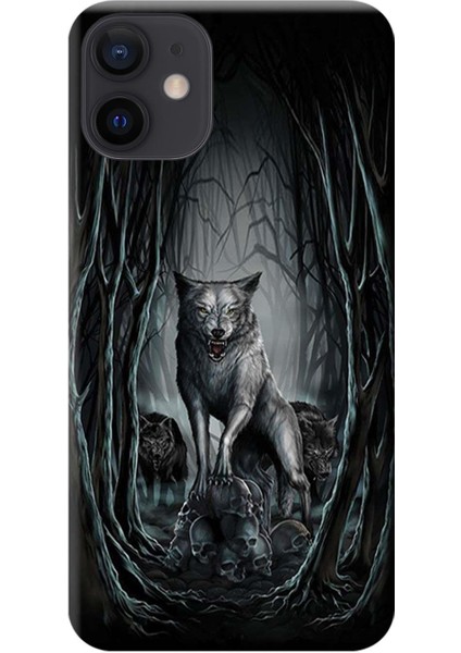 Apple iPhone 12 Kılıf Kurtlar Baskılı Esnek TPU Silikon