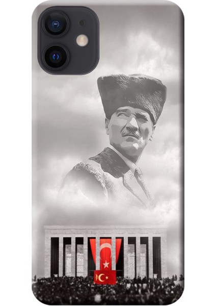 Apple iPhone 12 Mini Kılıf Atatürk Anıtkabir Baskılı Esnek TPU Silikon
