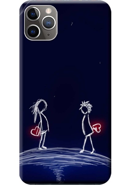 Apple iPhone 11 Pro Max Kılıf Sevgili Kalp Baskılı Esnek TPU Silikon