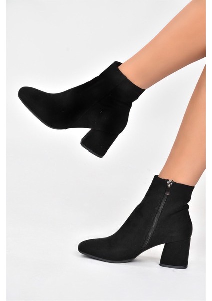 Siyah Süet Kalın Topuklu Kadın Bot L251089302 fiyatları