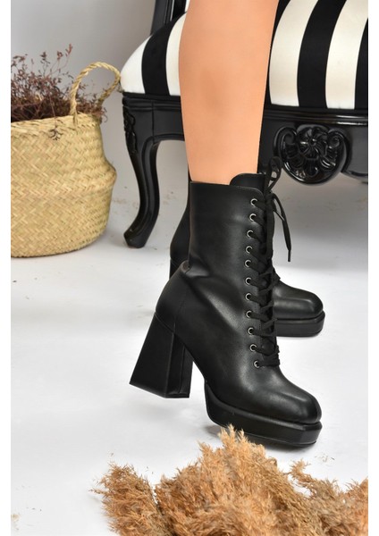 Siyah Platform Topuklu Kadın Bot L282190409