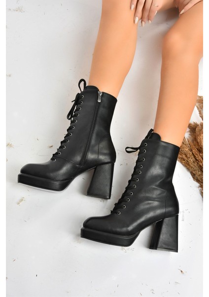 Siyah Platform Topuklu Kadın Bot L282190409 fırsatları