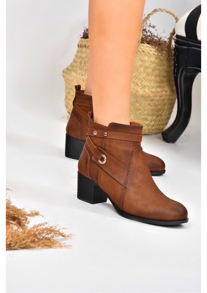 Taba Kalın Topuklu Kadın Bot L674155009