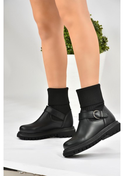 Siyah Deri/triko Kadın Bot L524021709 indirimleri