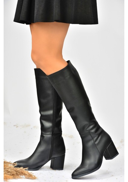 Siyah Kalın Topuklu Kadın Çizme L251081609 fiyatları