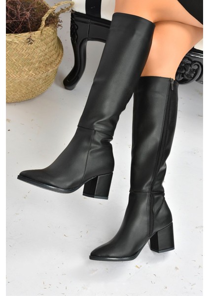 Siyah Kalın Topuklu Kadın Çizme L251081609 modelleri