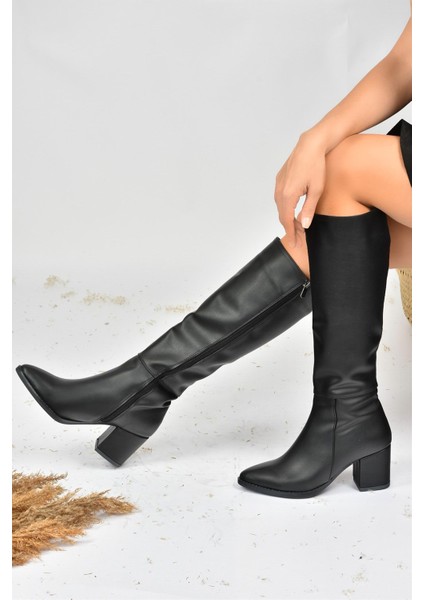 Siyah Kalın Topuklu Kadın Çizme L251081609 fırsatları