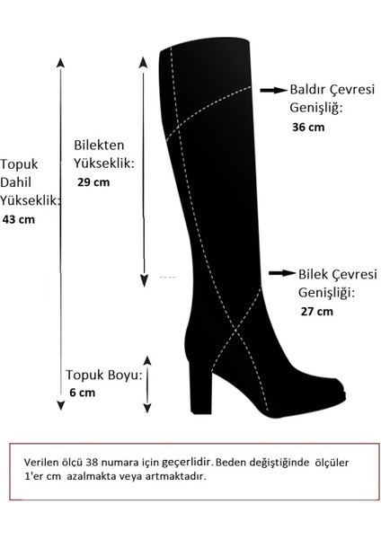 Ten Deri Kalın Topuklu Kadın Çizme L524600009