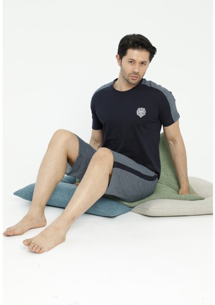 Erkek Penye Şortlu Pijama Takımı