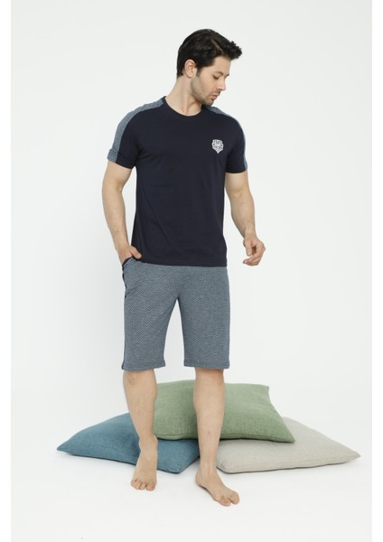 Erkek Penye Şortlu Pijama Takımı