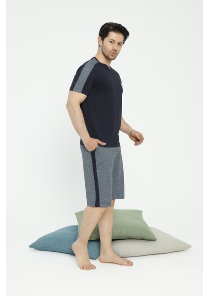 Erkek Penye Şortlu Pijama Takımı
