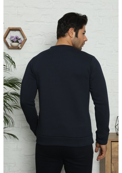 Erkek Bisiklet Yaka Sweatshirt Eşofman Üstü