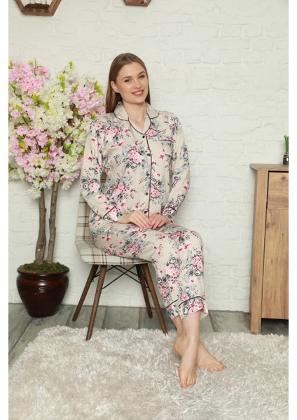 Birşen Bayan Dokuma Pamuk Saten Uzun Kollu Pijama Takımı fiyatları