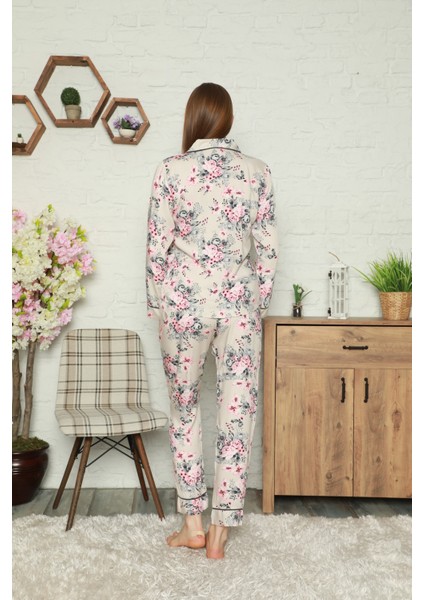 Birşen Bayan Dokuma Pamuk Saten Uzun Kollu Pijama Takımı fırsatları