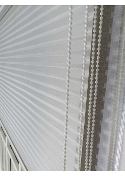 Açık Gri Yeni Sezon Çiftli Mekanizma Stor Tül ve Güneşlik fırsatları