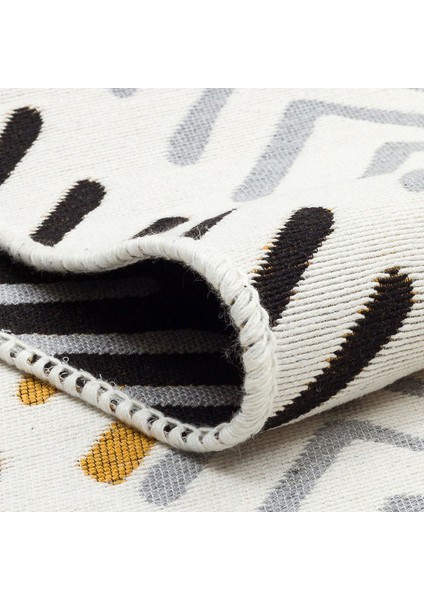 Arya 19 Siyah Beyaz Yıkanabilir Çift Taraflı Pamuk Kilim fırsatları