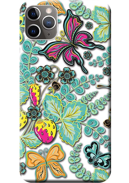 Apple iPhone 11 Pro Kılıf Vektörel Floral Baskılı Esnek TPU Silikon