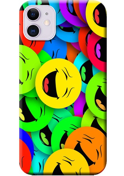 Apple iPhone 11 Kılıf Gülen Surat Emoji Baskılı Esnek TPU Silikon