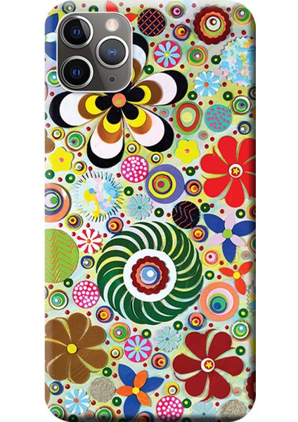 Apple iPhone 11 Pro Kılıf Vektörel Floral Baskılı Esnek TPU Silikon