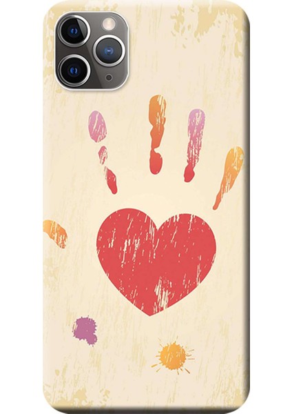 Apple iPhone 11 Pro Kılıf Kalp İzi Baskılı Esnek TPU Silikon