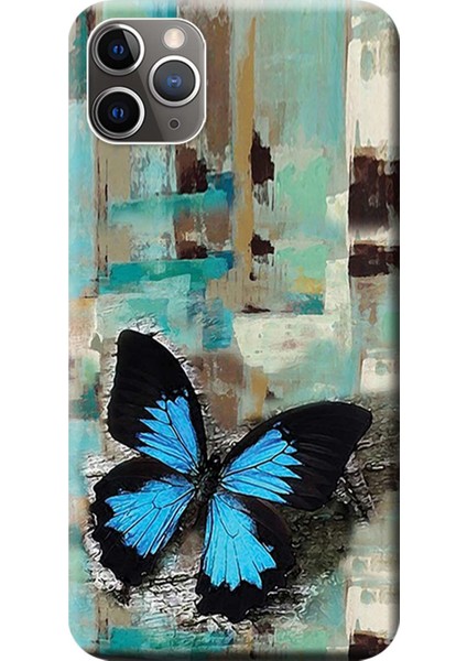 Apple iPhone 11 Pro Kılıf Pastel Kelebek Baskılı Esnek TPU Silikon
