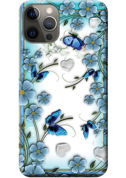 Apple iPhone 12 Pro Kılıf Çiçek ve Kelebekler Baskılı Esnek TPU Silikon
