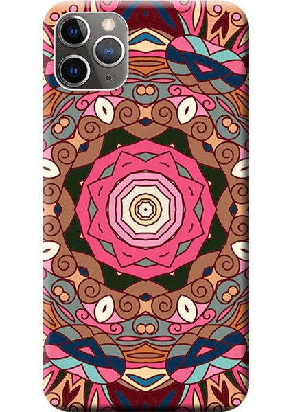 Apple iPhone 11 Pro Max Kılıf Dekoratif Geometrik Vektörel Baskılı Esnek TPU Silikon