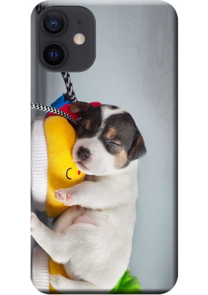 Apple iPhone 12 Mini Kılıf Uyuyan Köpek Baskılı Esnek TPU Silikon